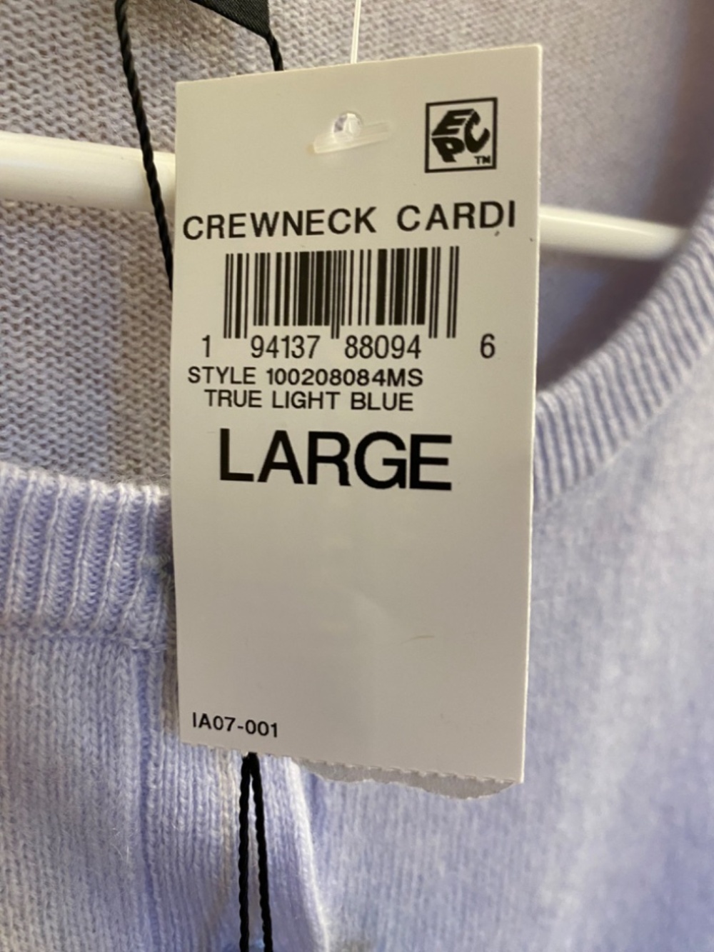 Charter club women's large light blue cashmere sweater, new ! - Picture 3 of 4